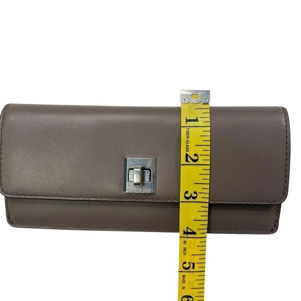 Michael Kors NWT Natalie Cinder Leather Flat Wallet With Silver-Tone Hardware